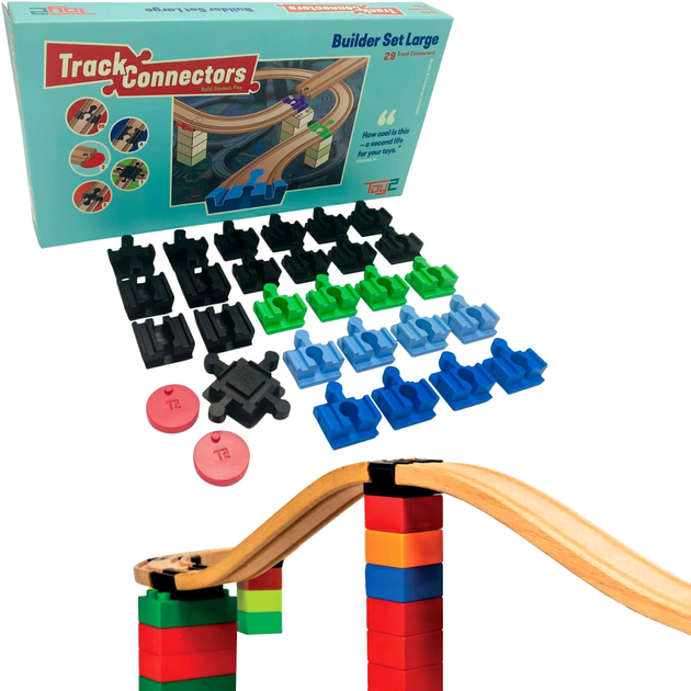 Bazowe łączniki i skrzyżowania Toy2 Track Connectors Builder Set Large 29 szt (5745000329038) - obraz 1