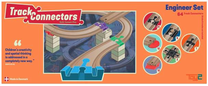 Bazowe łączniki i skrzyżowania Toy2 Track Connectors Engineer 64 szt (5745000329335) - obraz 1