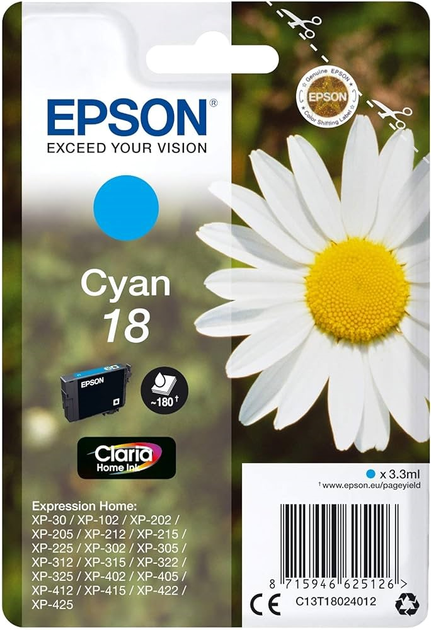 Tusz Epson 18 Cyan (C13T18024012) - obraz 1
