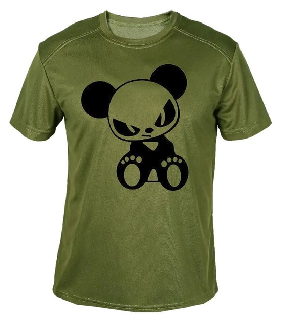 Футболка потоотводящая военная ВСУ с принтом "Маленькая панда" в оливе L - изображение 1