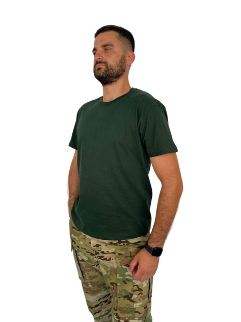 Тактична футболка, Німеччина 100% бавовна, темно-зелена TST-2000 - GR M - зображення 1