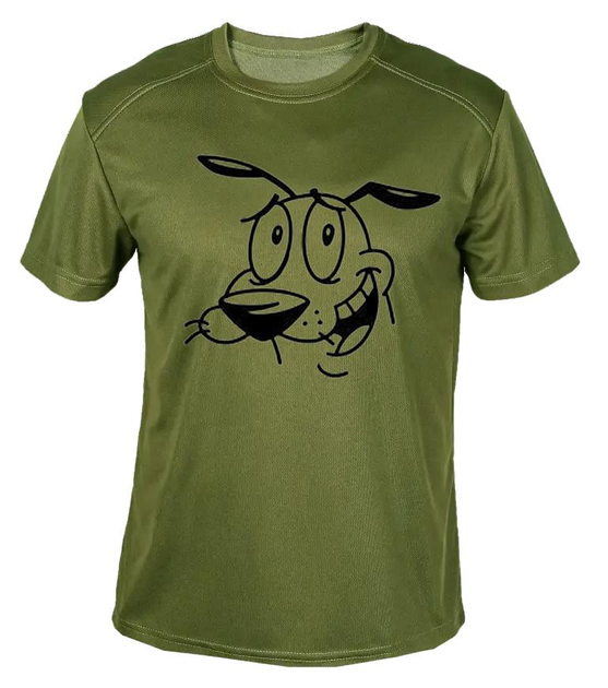 Футболка потовідвідна армійська ЗСУ з принтом "Смішний собака" в оливі XL - зображення 1
