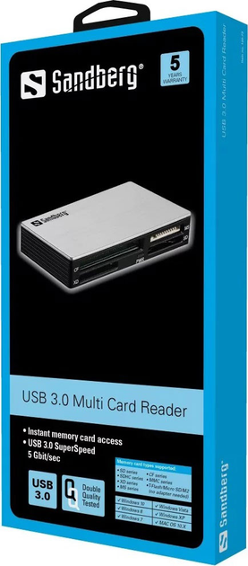 Czytnik kart pamięci Sandberg USB 3.0 133-73 (5705730133732) - obraz 2