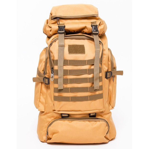 Армейский рюкзак тактический 70 л + Подсумок Водонепроницаемый туристический рюкзак. MJ-667 Цвет: койот - изображение 1