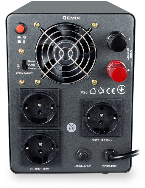 ИБП Gemix PSN-800U LCD 800ВА/480Вт (PSN800U) - изображение 3
