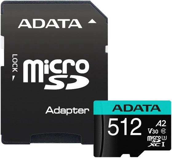 Karta pamięci ADATA MicroSDXC 512 GB + Adapter (AUSDX512GUI3V30SA2-RA1) - obraz 2