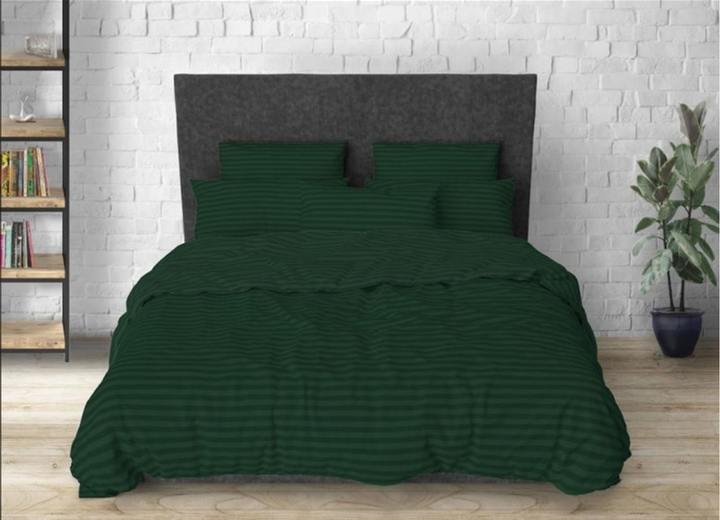 Акція на Простирадло на гумці MirSon 120x190 см Бязь 17-0612 Stripe Emerald від Rozetka