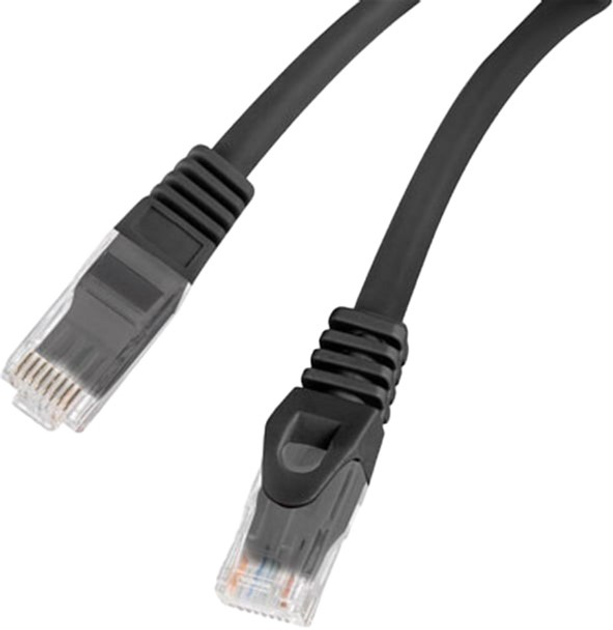 Патч-корд Lanberg Cat 6 UTP 2 м Black (PCU6-10CU-0200-BK) - зображення 1