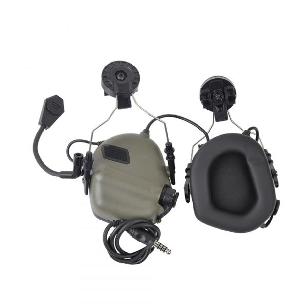 Тактичні навушники для шолому Earmor m32h mod3 з мікрофоном green - зображення 1