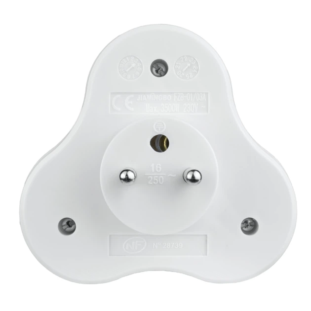 Розгалужувач електричний DPM 3 розетки з заземленням P903W білий (5906881219393) - зображення 4