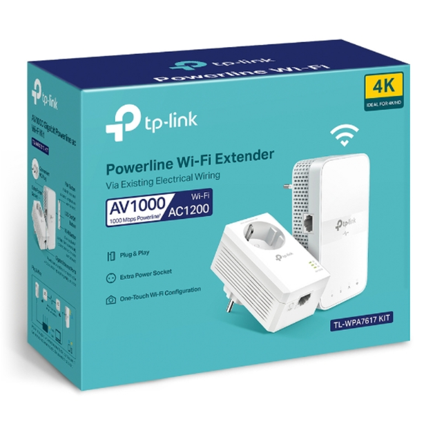 Powerline адаптер/ретранслятор Wi-Fi TP-Link TL-WPA7617 KIT 1200Мбит/с Белый 2шт - изображение 3