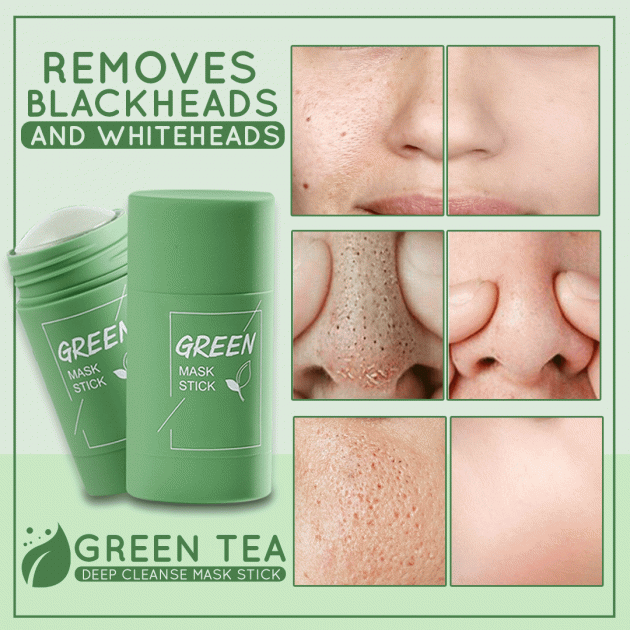 Очищувальна маска-стік зелений чай проти чорних цяток і акне Green tea face mask stick Глибоке очищення Звуження пор Зволоження - зображення 4