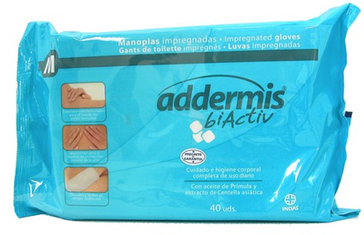 Mokre rękawiczki Addermis Biactiv Soapy Sponge 40 szt (8410520023298) - obraz 1