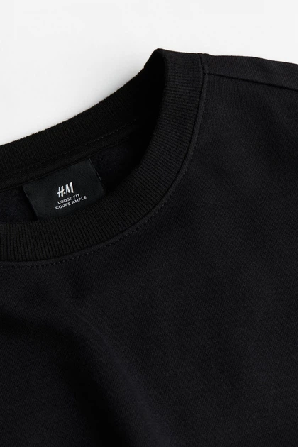 Свитшот с начесом для мужчины H&M 0970818-001 XL Черный - изображение 2
