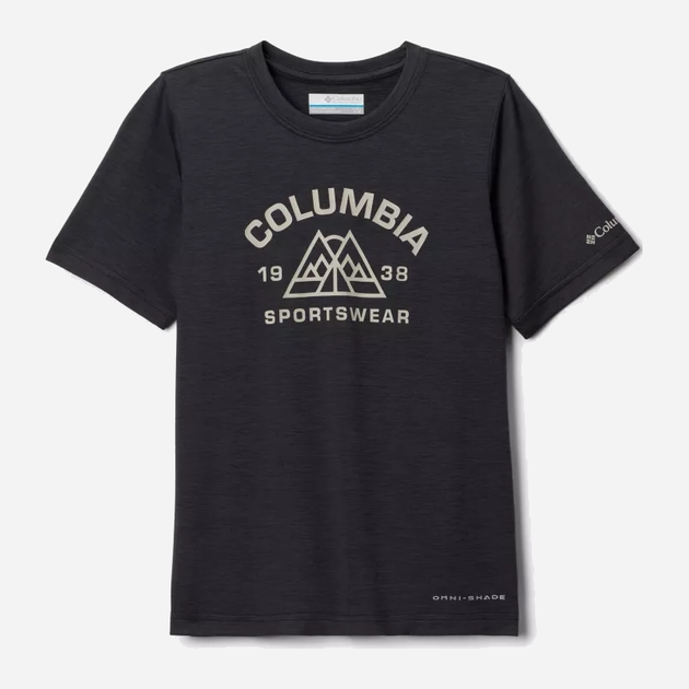 Дитяча футболка для хлопчика Columbia Mount Echo™ Short Sleeve Graphic Shirt 1989651009 132 см (S) Чорна (195980077217) - зображення 1