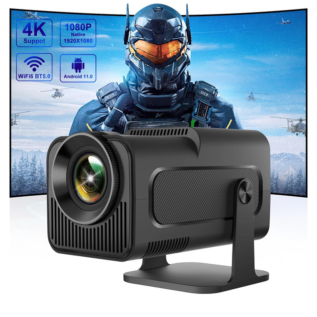 Смарт Проектор HY320 Full HD 1080p Led 390 ANSI 4K Android 11 WiFi6 ...