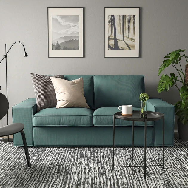 2-місний диван IKEA KIVIK КІВІК, Келінге сіро-бірюзовий, 494.430.44 - изображение 3