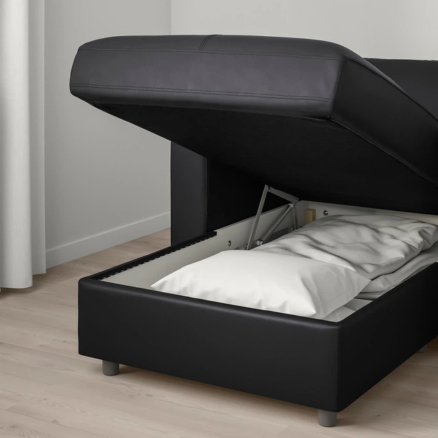 Угловий диван IKEA VIMLE ВІМЛЕ, 5-місний, з кушеткою, ГРАНН, Бомстад чорний, 393.067.64 - зображення 11