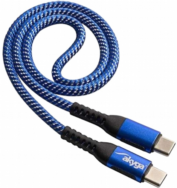 Kabel Akyga USB Type-C - USB Type-C 0.5 m Navy (AK-USB-36) - obraz 1