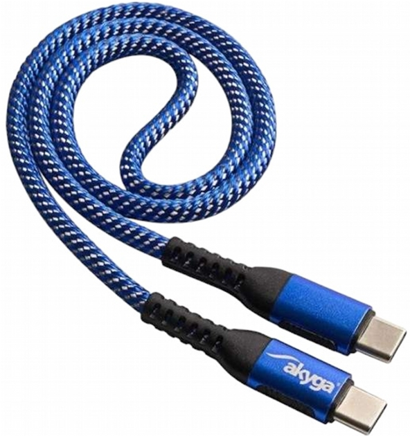 Кабель Akyga USB Type-C - USB Type-C 0.5 м Navy (AK-USB-36) - зображення 1