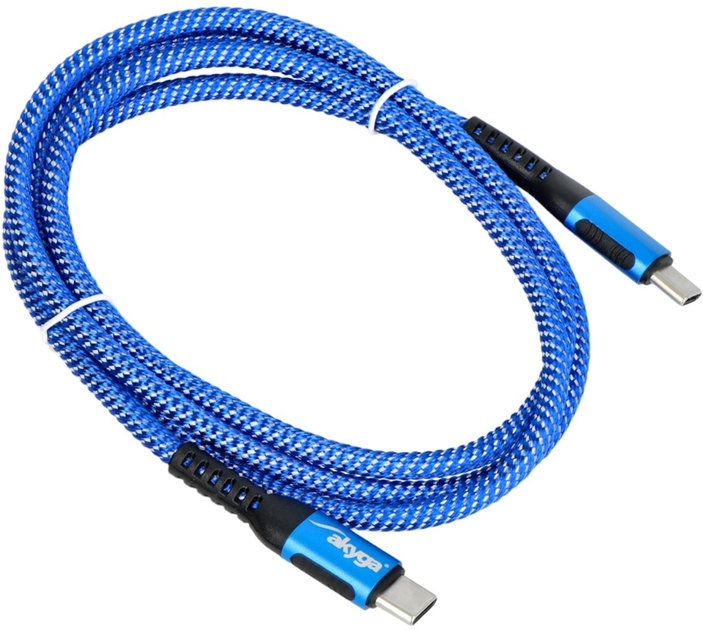 Kabel Akyga Kabel USB Type-A - USB Type-C 1 m Navy (AK-USB-37) - obraz 1