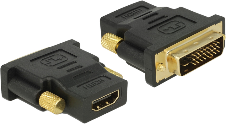 Адаптер Delock DVI-D - HDMI M/F Black (4043619654666) - зображення 1