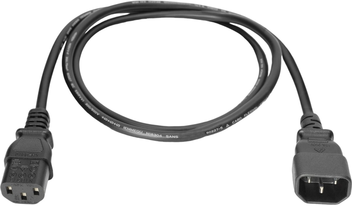 Kabel zasilający Digitus IEC-C13 - IEC-C14 M/F 1.2 m Black (AK-440201-012-S) - obraz 1
