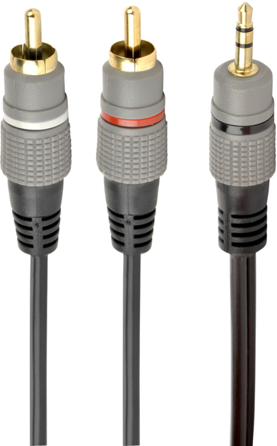 Kabel Gembird Jack 3.5 mm - 2 x RCA golD-plated connectors 2.5 m Black (CCA-352-2.5 m) - obraz 1