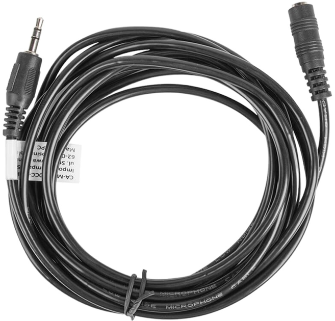 Kabel Lanberg Mini Jack 3.5 mm M/F 5 m Black (CA-MJFJ-10CC-0050-BK) - obraz 1