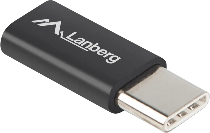 Adapter Lanberg USB Type-C - micro-USB F/M Black (AD-UC-UM-02) - obraz 1