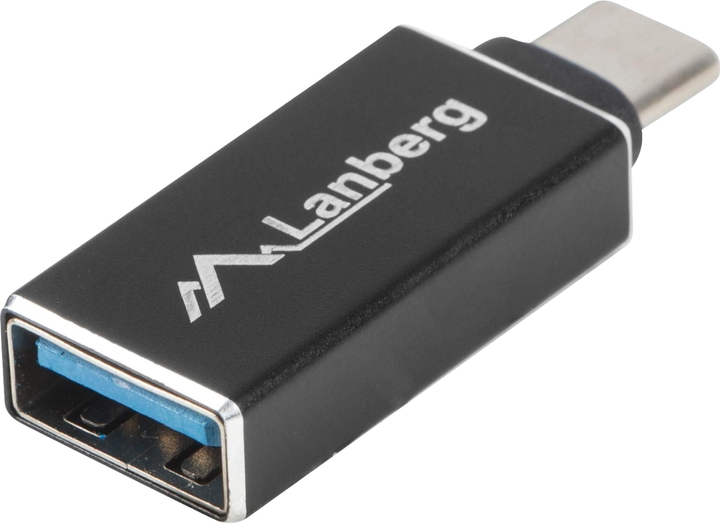 Адаптер Lanberg USB Type-C - USB Type-A M/F Black (AD-UC-UA-02) - зображення 1