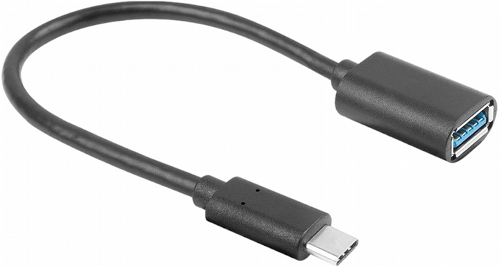 Adapter Lanberg USB Type-C - USB Type-A M/F 0.15 m Black (AD-UC-UA-04) - obraz 1