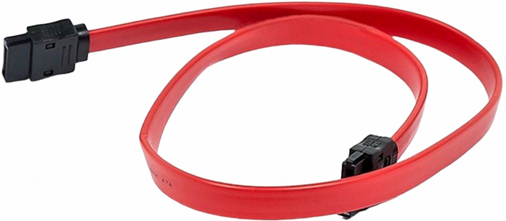 Kabel kątowy Lanberg SATA II metal clips F/F 1 m Red (CA-SASA-13CC-0100-R) - obraz 1