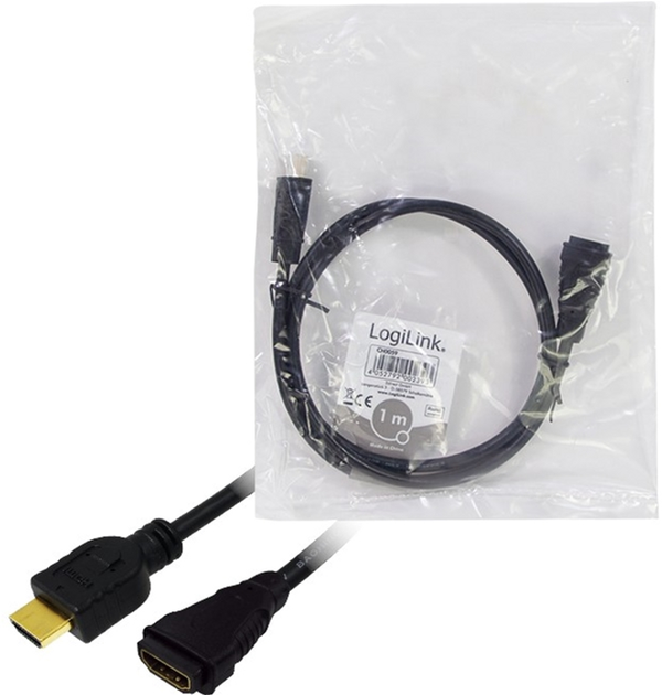 Kabel Logilink HDMI - HDMI 1 m Black (4052792002393) - obraz 1