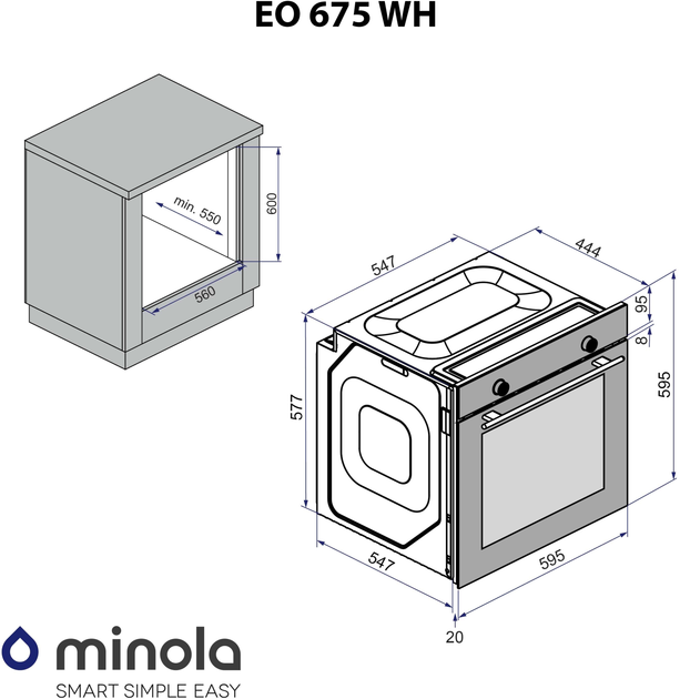 Духова шафа електрична Minola EO 675 WH - зображення 14