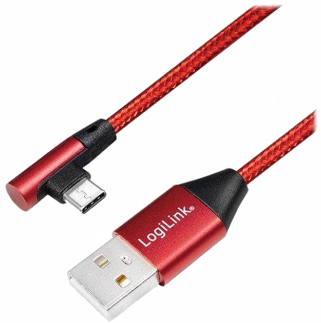 Kabel Logilink USB Type-A - USB Type-C 1 m Red (4052792052732) - obraz 1