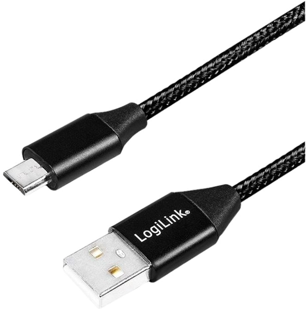 Kabel Logilink USB Type-A - micro-USB 1 m Black (4052792052718) - obraz 1