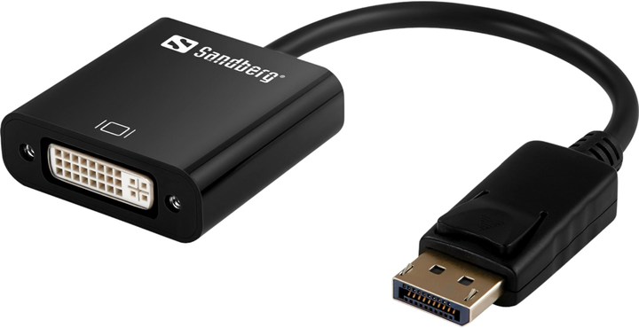 Adapter Sandberg DisplayPort – DVI-D Black (5705730508455) - obraz 1