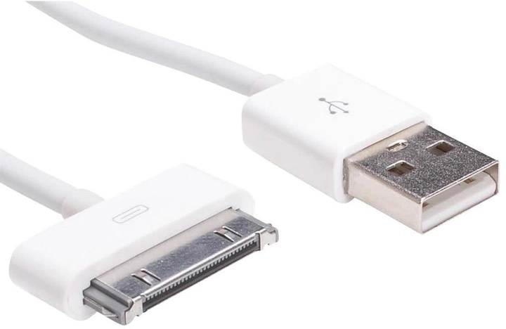 Kabel Akyga USB Type-A - Apple 30-pin 1 m White (AK-USB-08) - obraz 2