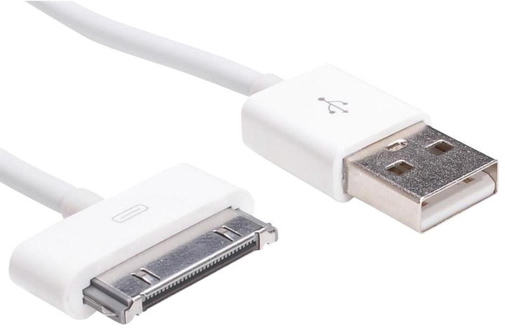 Кабель Akyga USB Type-A - Apple 30-pin 1 м White (AK-USB-08) - зображення 2