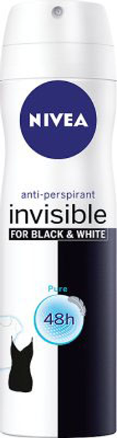 Антиперспірант NIVEA Black and White pure невидимий в спреї 48 годин 150 мл (4005900043191) - зображення 1