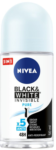 Антиперспірант NIVEA Black and White pure невидимий в спреї 48 годин 50 мл (42246930) - зображення 1