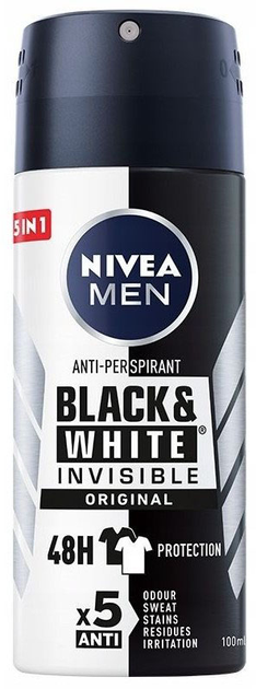 Antyperspirant NIVEA Black and White invisible original w sprayu dla mężczyzn 100 ml (5900017063386) - obraz 1