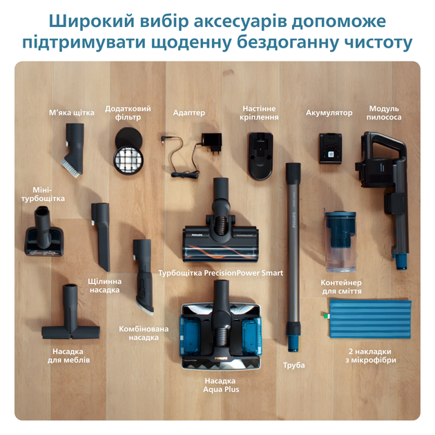 Моющий беспроводной пылесос PHILIPS Aqua Plus XC8057/01 - изображение 13