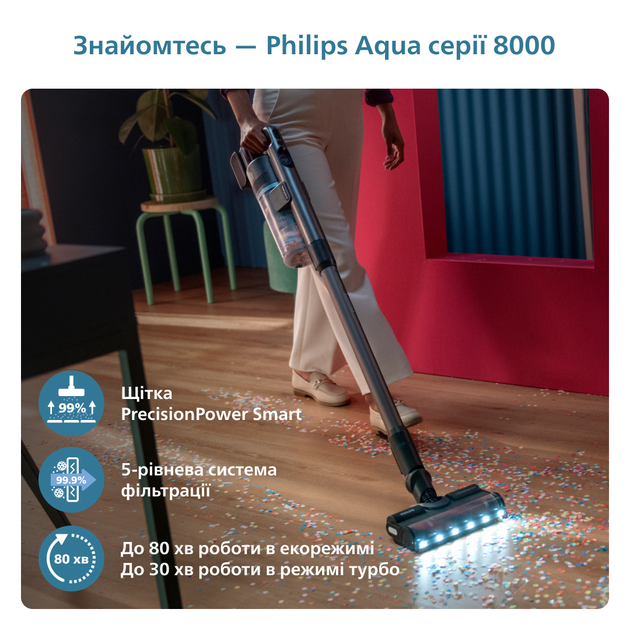 Моющий беспроводной пылесос PHILIPS Aqua Plus XC8057/01 - изображение 15