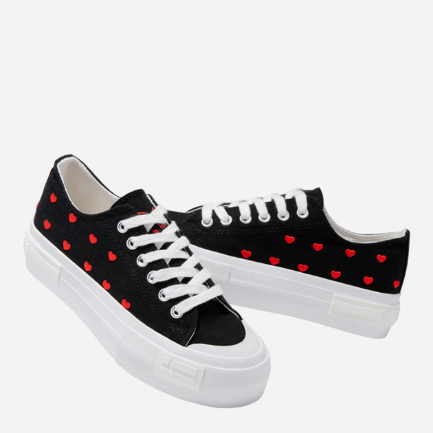 Trampki damskie na platformie D.Franklin One Way Low From Heart DFSH389012-BLAC 37 (6US/4UK) 24 cm Czarne (8445333391449) - obraz 4