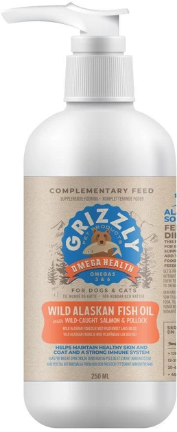 Olej z łososia dla kotów i psów Grizzly Salmon Oil Plus 250 ml (0693804806024) - obraz 1