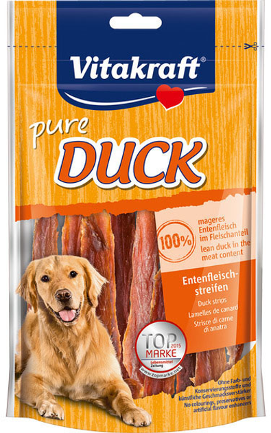 Ласощі для собак Vitakraft Duck strips 80 г (4008239585943) - зображення 1