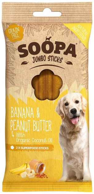 Ласощі для собак Soopa Jumbo Sticks Banana and Peanut Butter 170 г (5060289920784) - зображення 1