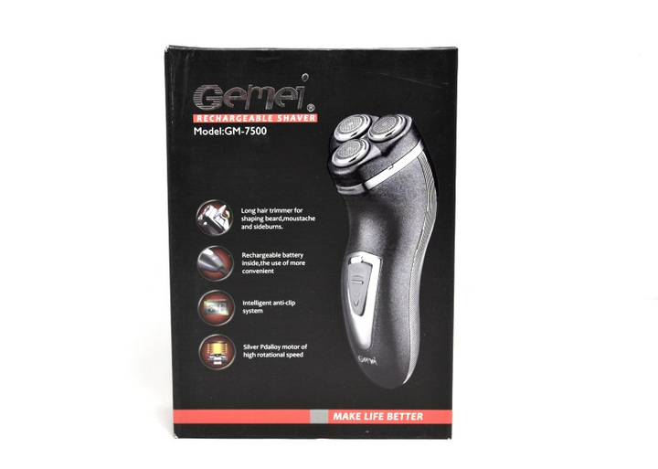 Профессиональная электробритва Gemei GM-7500 для бритья бороды, усов, бакенбардов мужская Темно-серый (10338) - изображение 4
